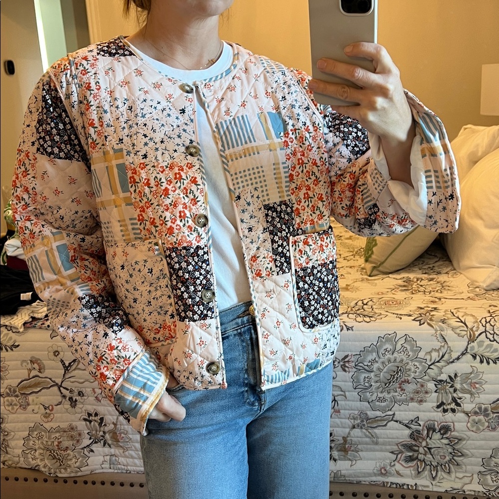 Quilted Countryside Chic Patchwork Jacket Medium NWT